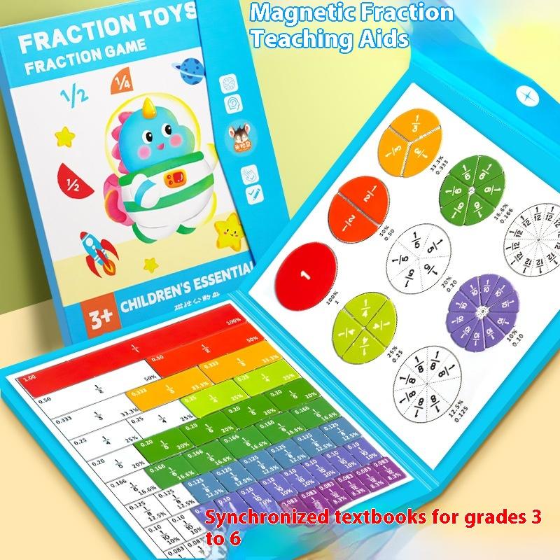 Math Manipulative Set - 1 Set Kids Magnetic Fraction Tiles