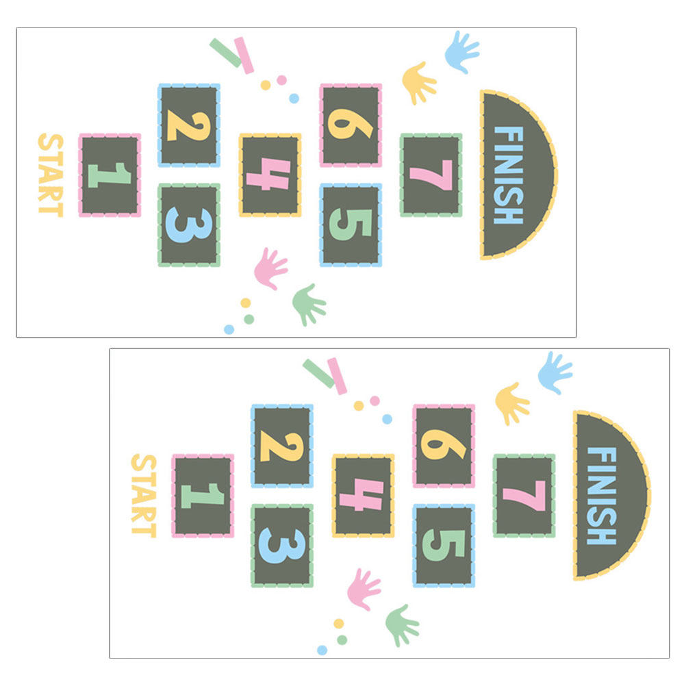 Kids Education Wallpaper - 2Pcs Hopscotch Number Kids Sticker Floor