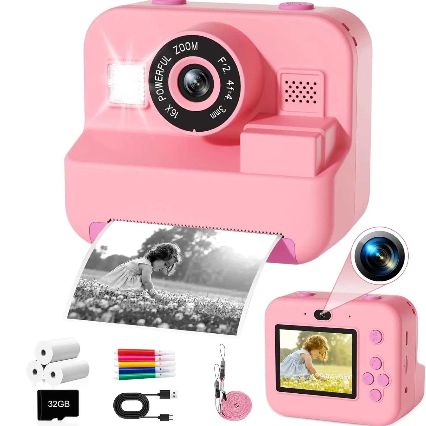 Japanese Kids Education - newInstant Print Camera With 32G Card