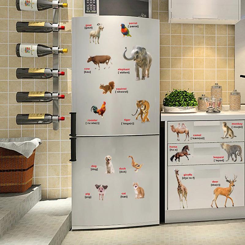 2Pcs Realistic Animal World Ed - đánh giá và giá Kids Education Wallpaper