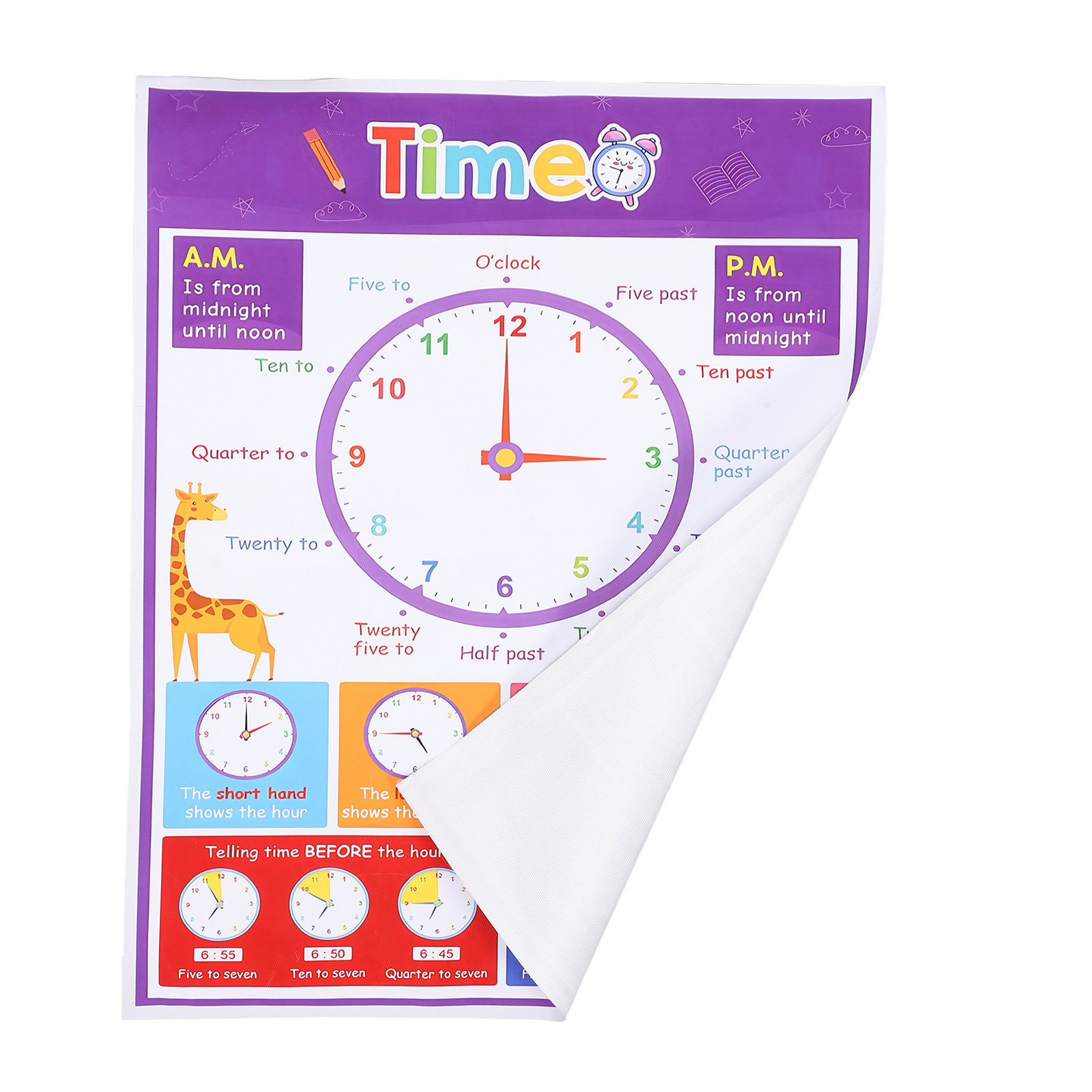 Time Teaching Poster for Kids  - đánh giá và giá Kids Education Wallpaper