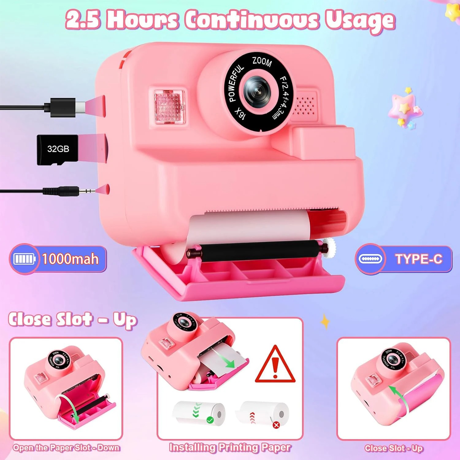 newInstant Print Camera With 3 - đánh giá và giá Japanese Kids Education