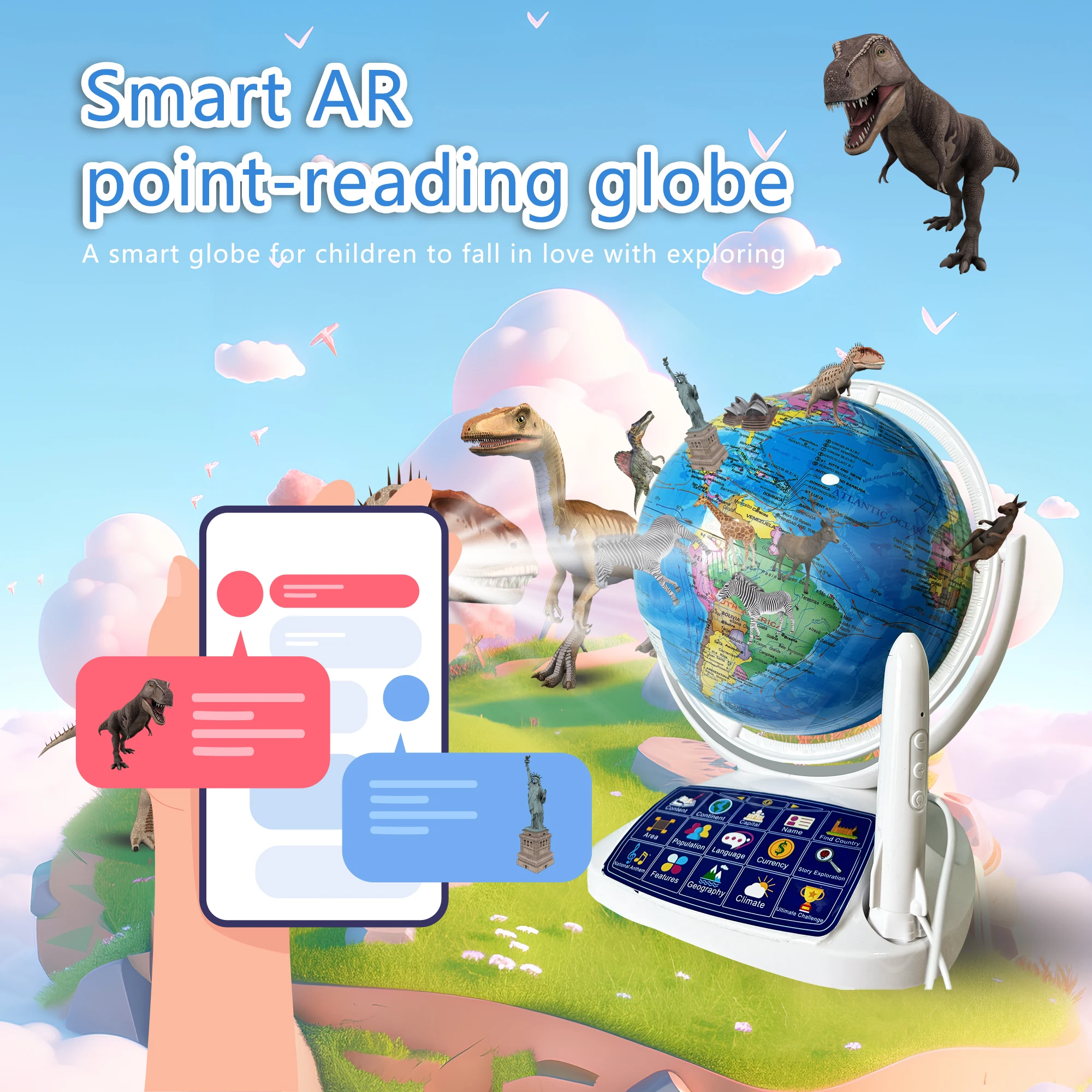 AR Interactive Smart Globe Kid - đánh giá và giá Educational Globe For Kids