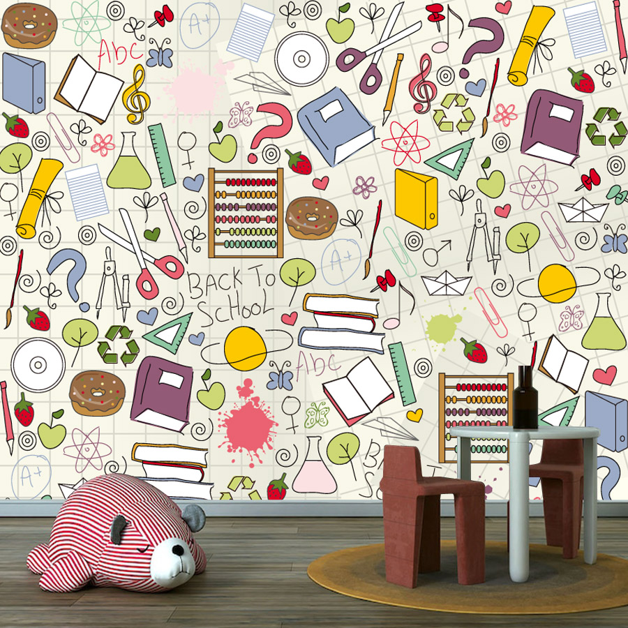 Custom Easy to Apply Peel and  - đánh giá và giá Kids Education Wallpaper