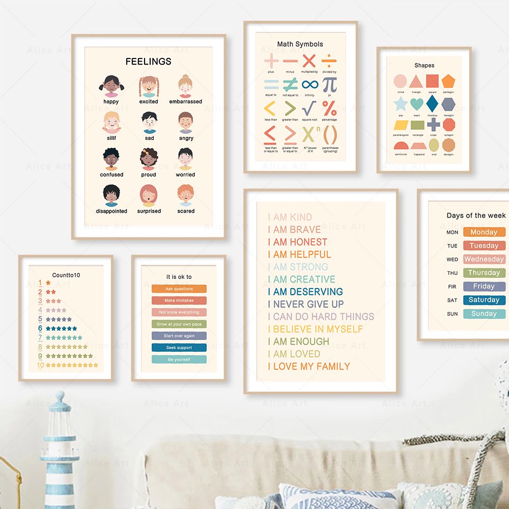 Boho Wall Art Number Alphabet  - đánh giá và giá Kids Educational - Alphabet Numbers & More
